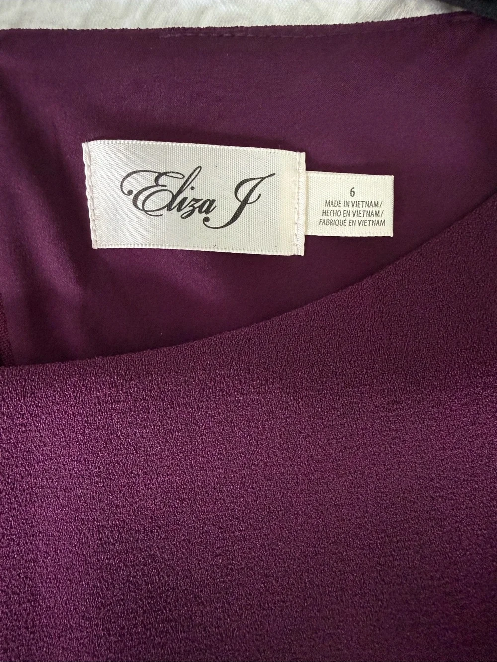 Eliza J NWT Purple Plum Fit Flare Dress Size 6 Bell Sleeve